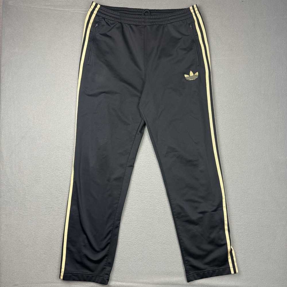 Adidas Originals Firebird Track Pants RARE Gold Black Stripes Trefoil Size Large